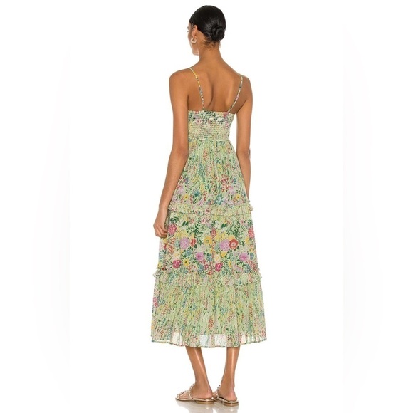 Banjanan Hazel Sleeveless Tiered Maxi Dress in Dawn Chorus Pistachio Green, XS - Picture 9 of 11